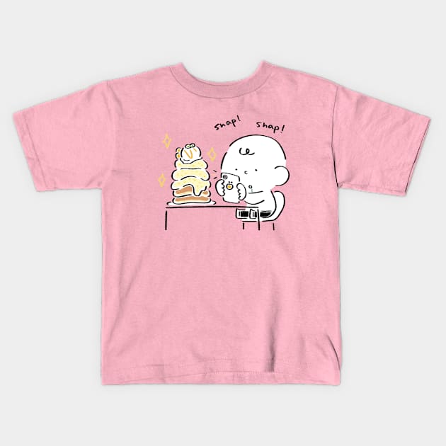 Pancakes Day Kids T-Shirt by Maki Nakada